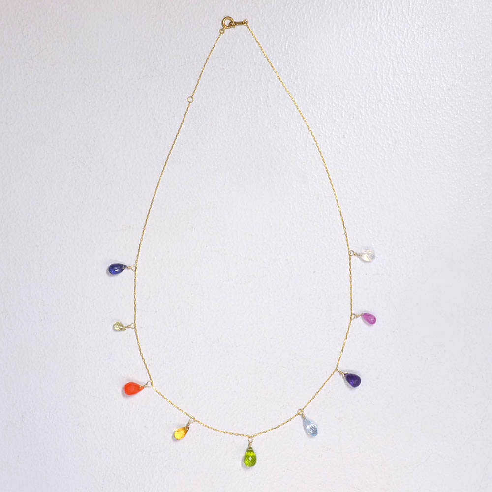 K10 マルチカラー フリンジネックレス