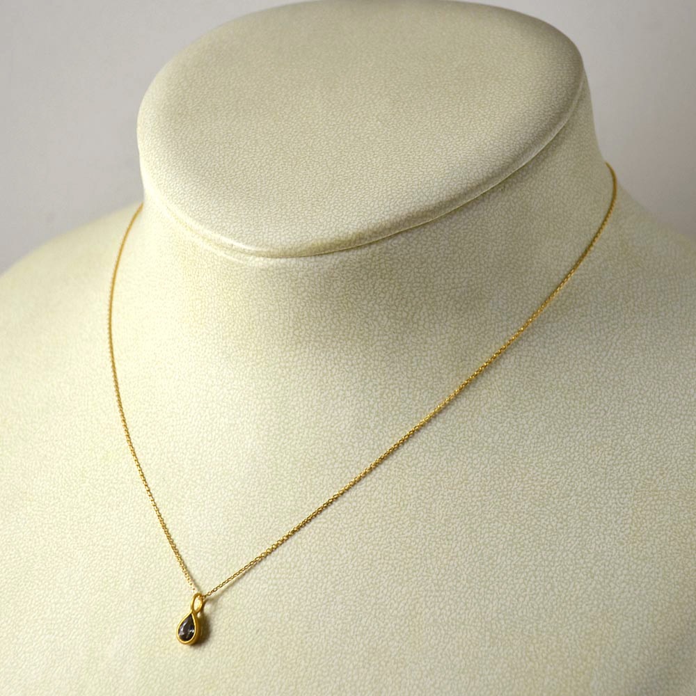 K18 グリーンサファイア ドロップ ペンダントトップ