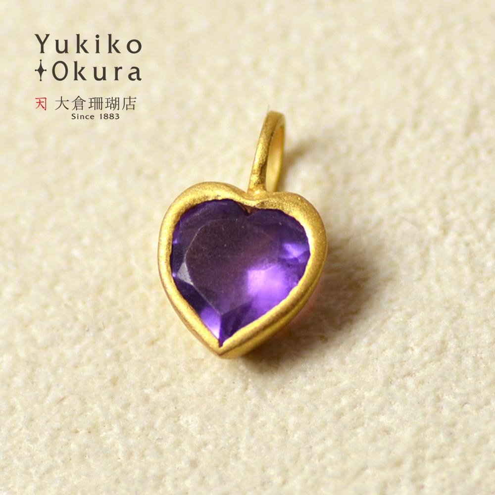 K18 アメシスト ハート ペンダントトップ