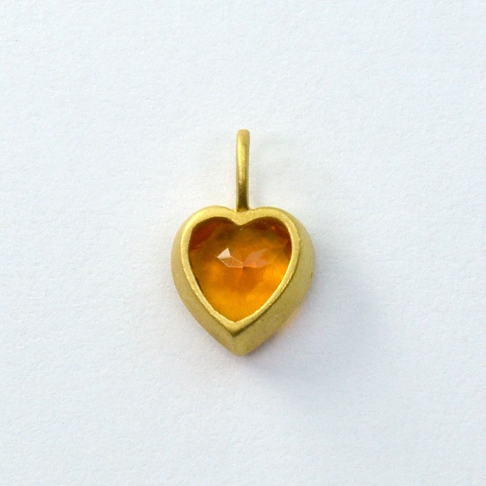 【期間限定ポイント10倍】K18 シトリン ハート ペンダントトップ