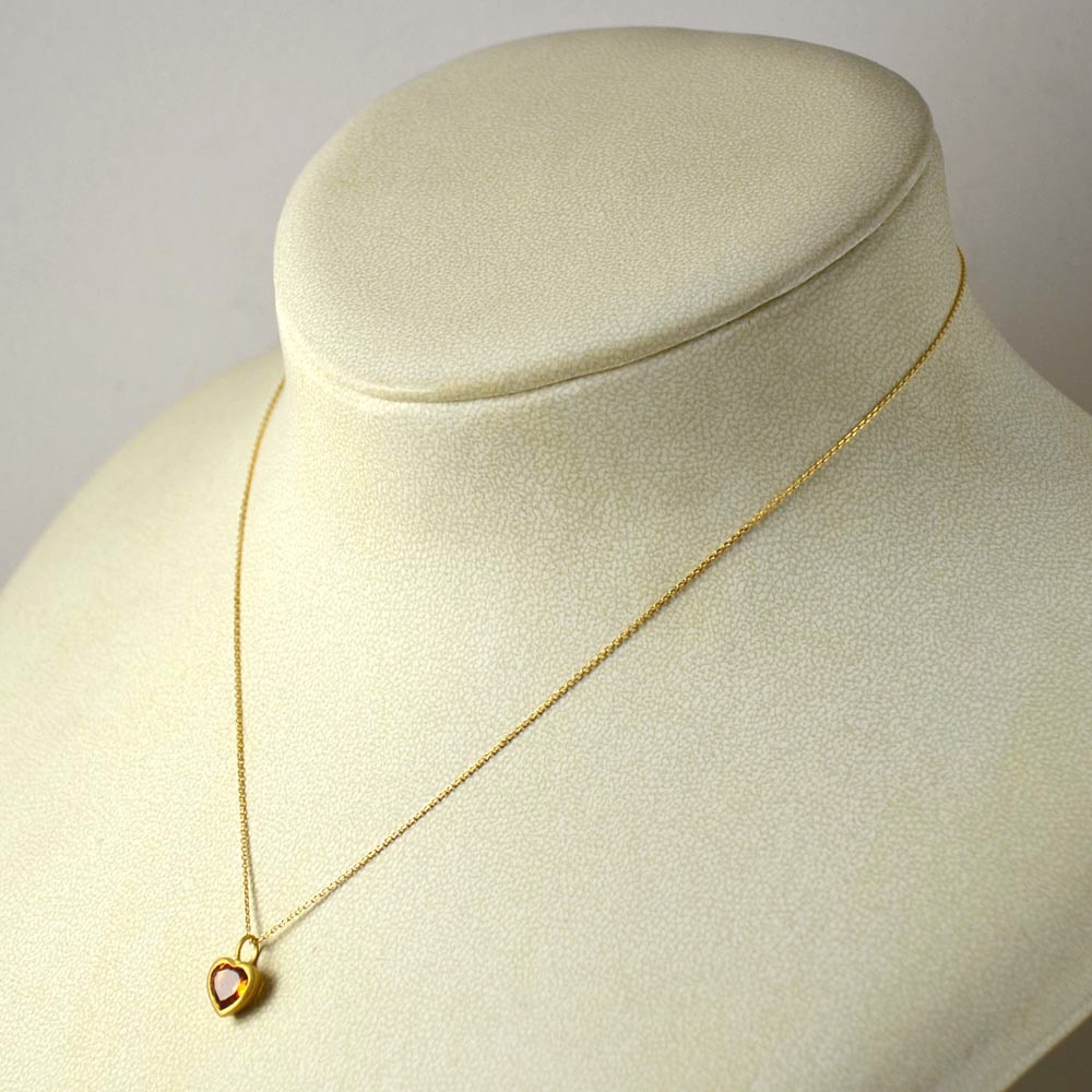 【期間限定ポイント10倍】K18 シトリン ハート ペンダントトップ