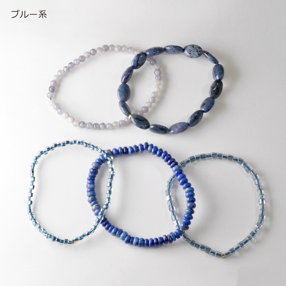 カラーストーン ゴムブレスセット