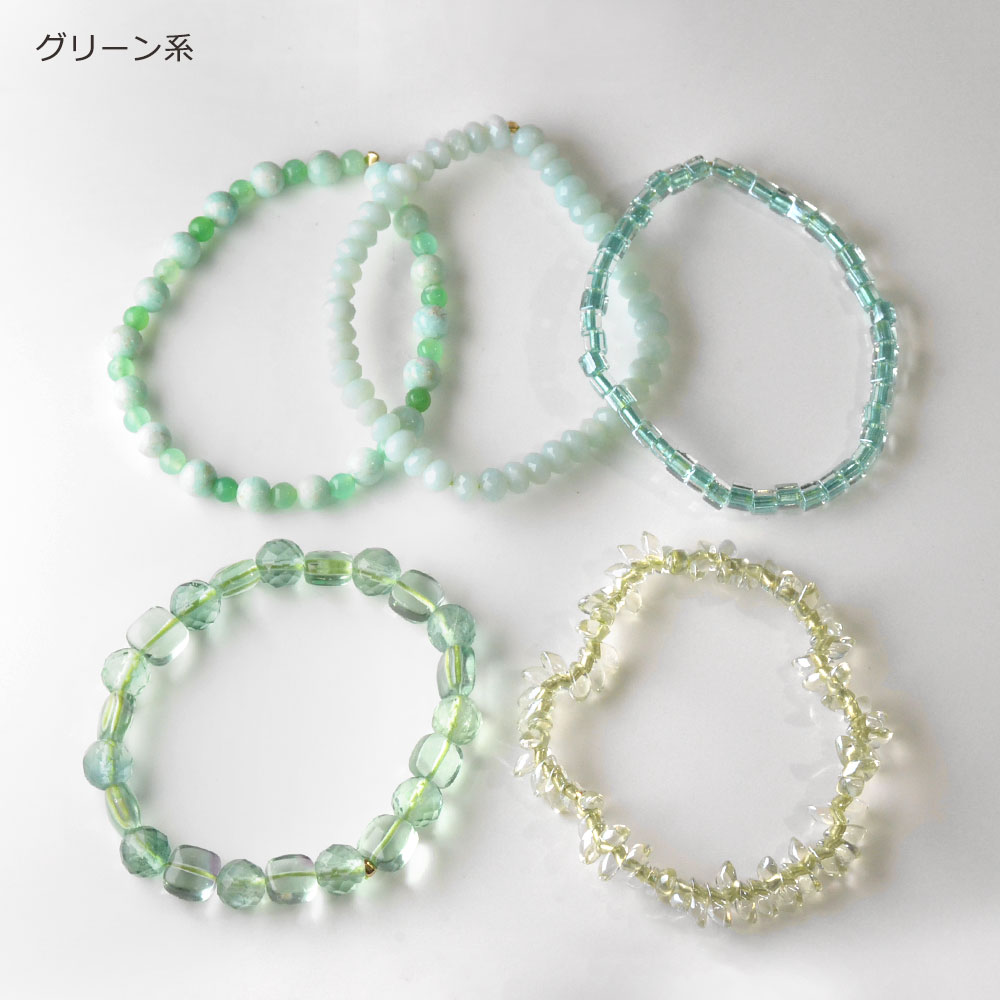 カラーストーン ゴムブレスセット