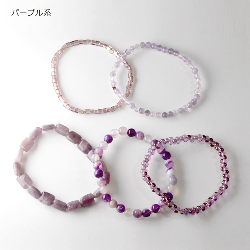 カラーストーン ゴムブレスセット
