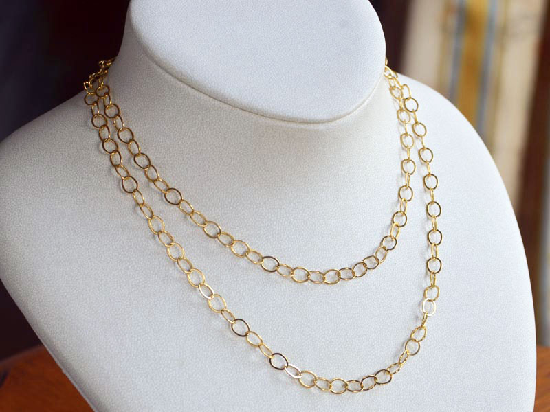 シルバー925 パーツ オーバル チェーンネックレス