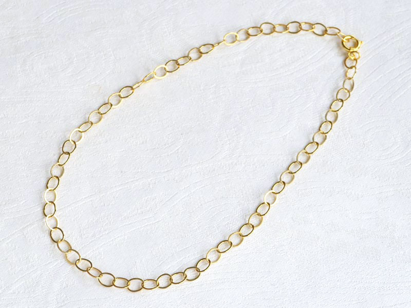 シルバー925 パーツ オーバル チェーンネックレス