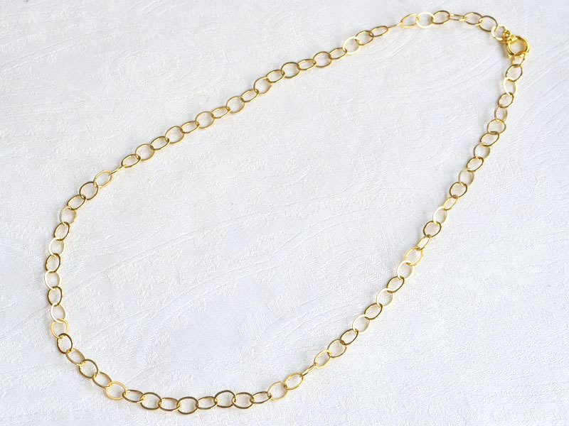 シルバー925 パーツ オーバル チェーンネックレス