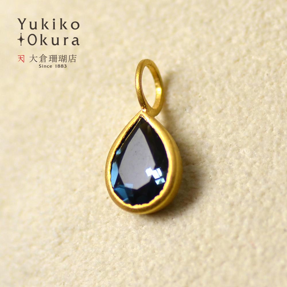 【期間限定ポイント10倍】K18 ロンドンブルートパーズ ドロップ ペンダントトップ