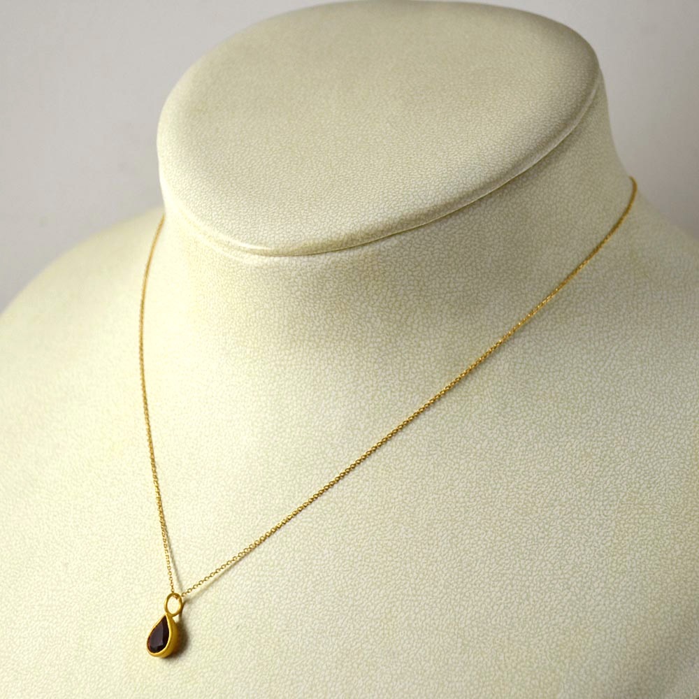 K18 ガーネット ドロップ ペンダントトップ