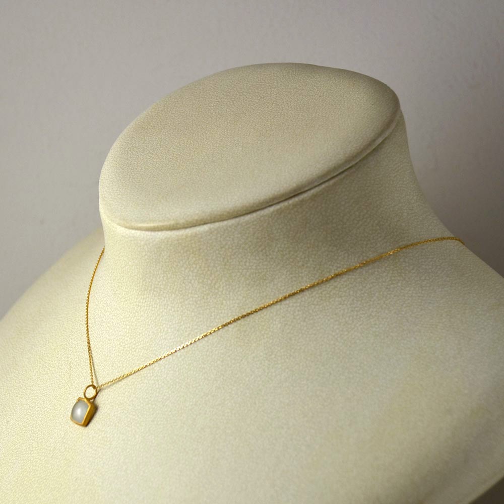 K18 ミルキーアクアマリン スクエアー ペンダントトップ