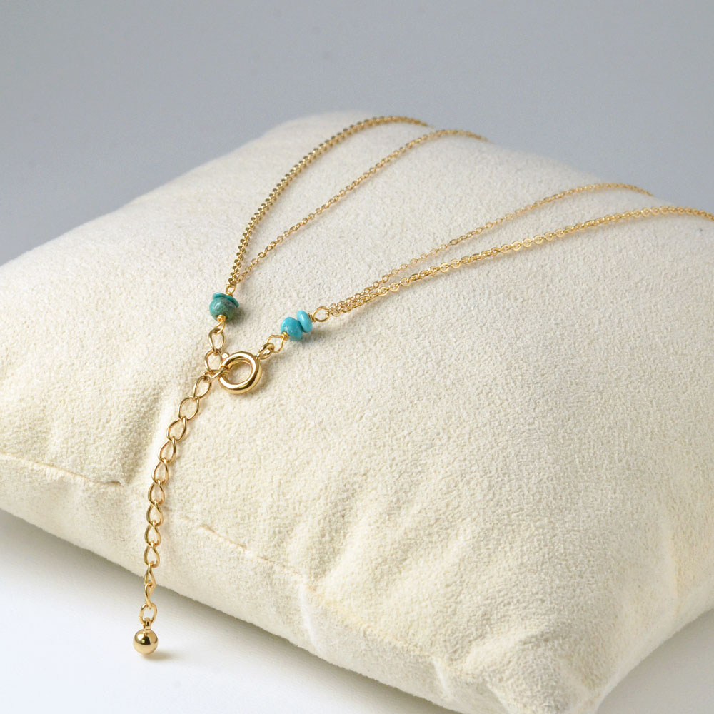 ケシ淡水パール ターコイズ 胡渡り珊瑚 2連ネックレス