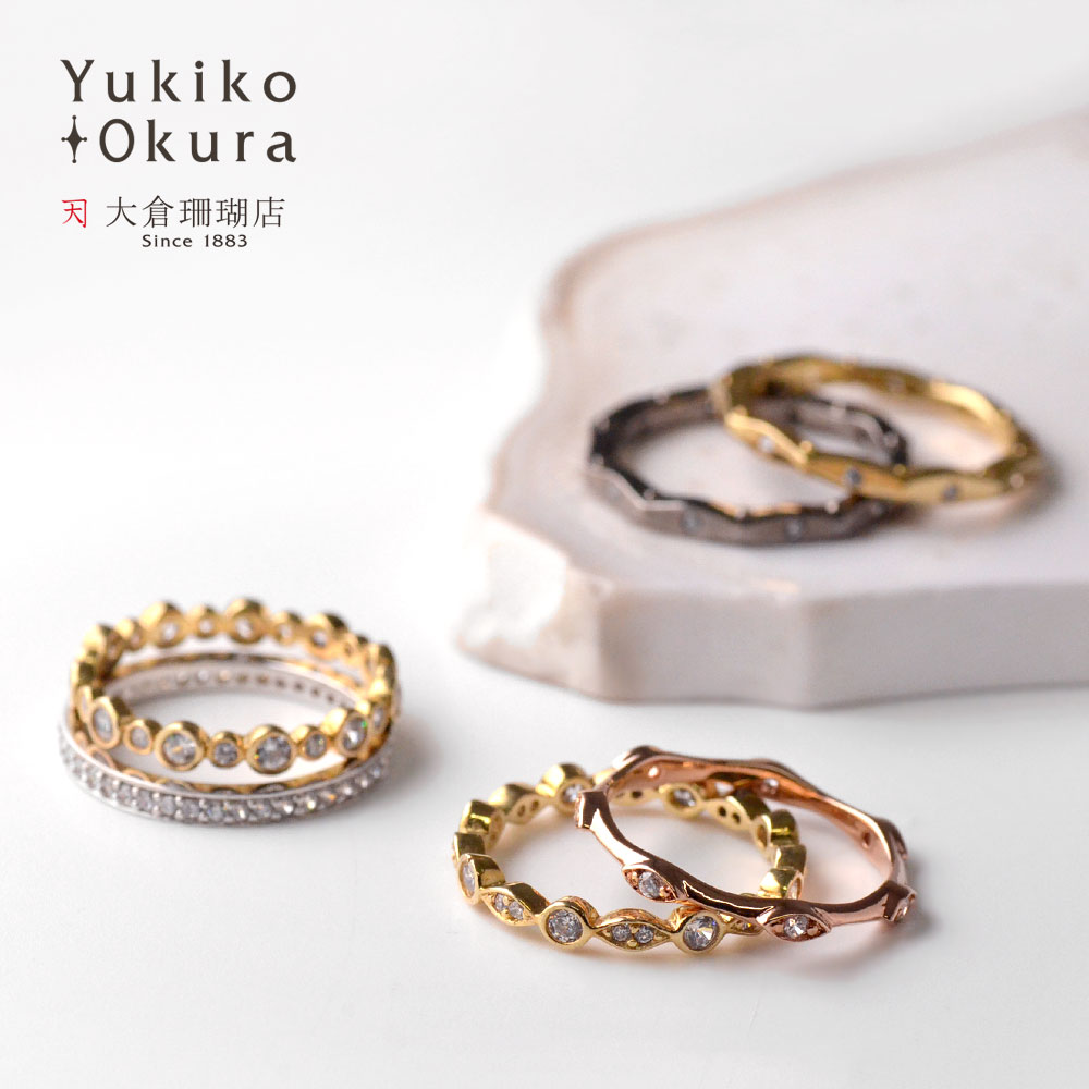 シルバー925 キュービックジルコニア フルリング (ゴールド ロジウム 古美銀 ピンクゴールド)