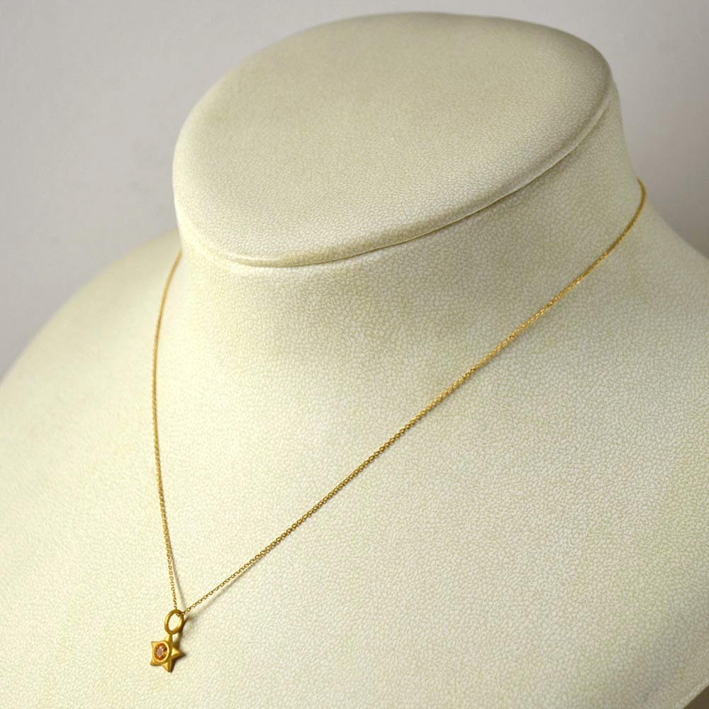 K18 イエローサファイア スター ペンダントトップ