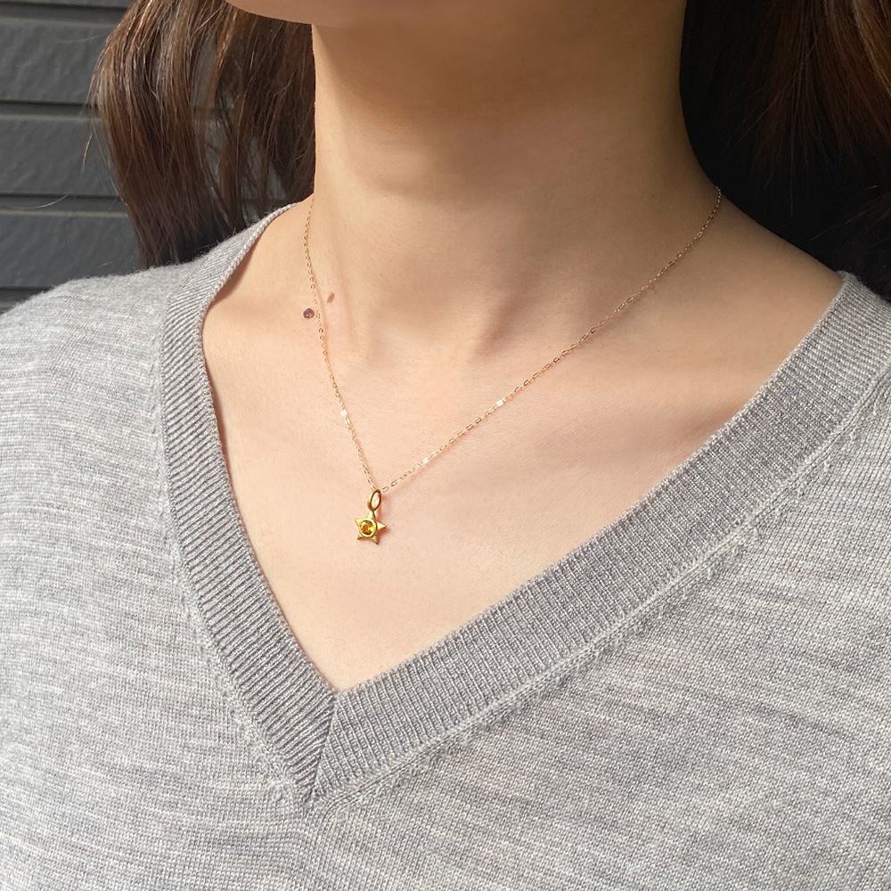 K18 イエローサファイア スター ペンダントトップ