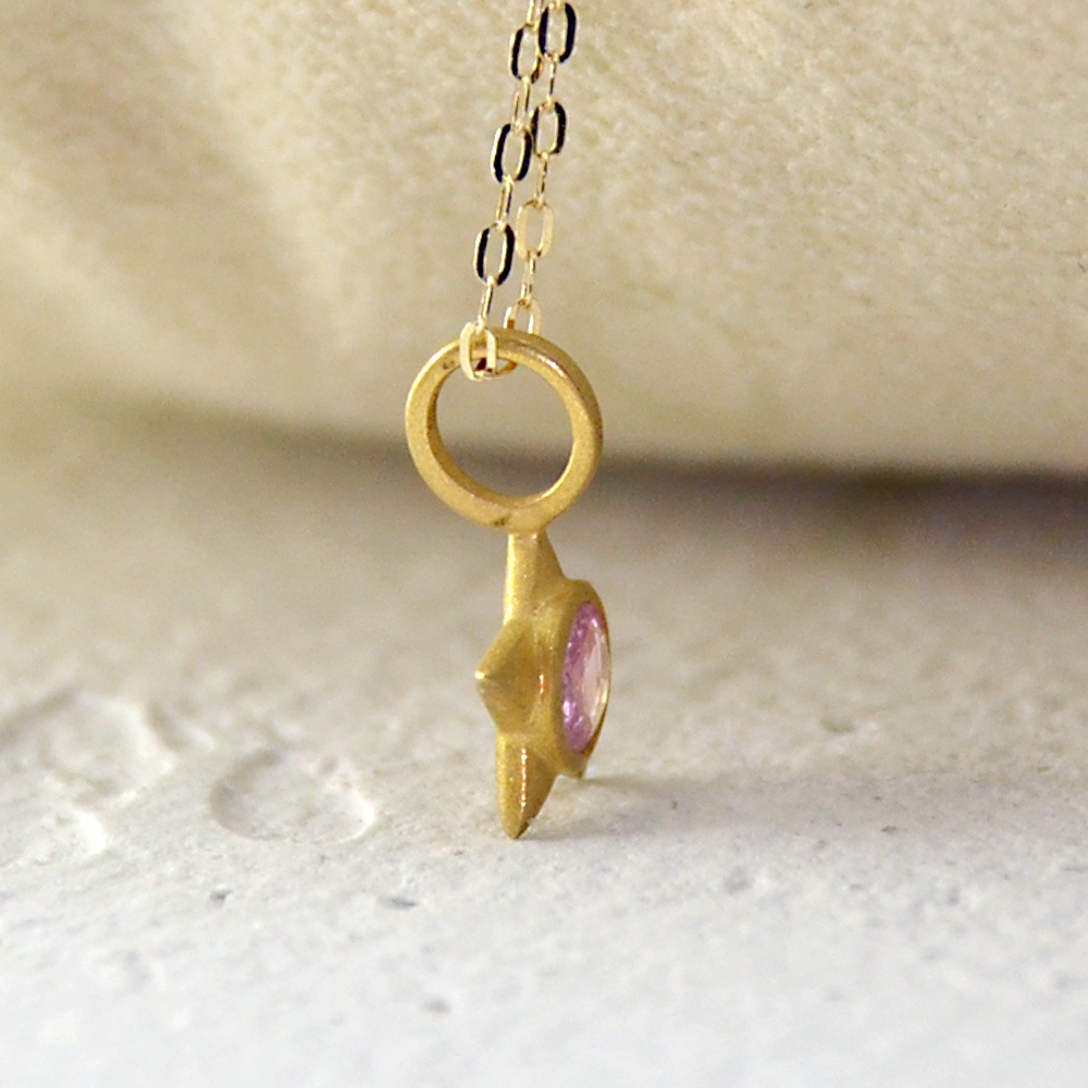 K18 ピンクサファイア スター ペンダントトップ