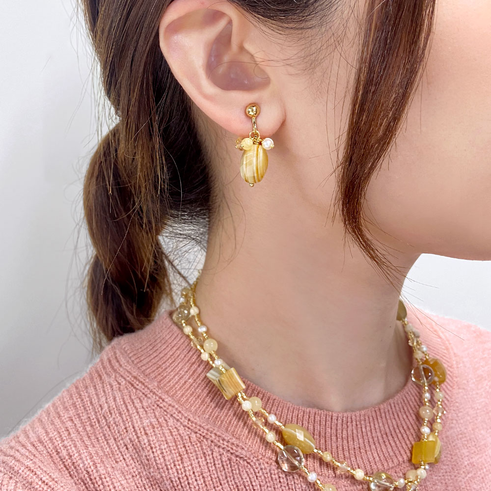 カラーストーン イヤリング ピアス