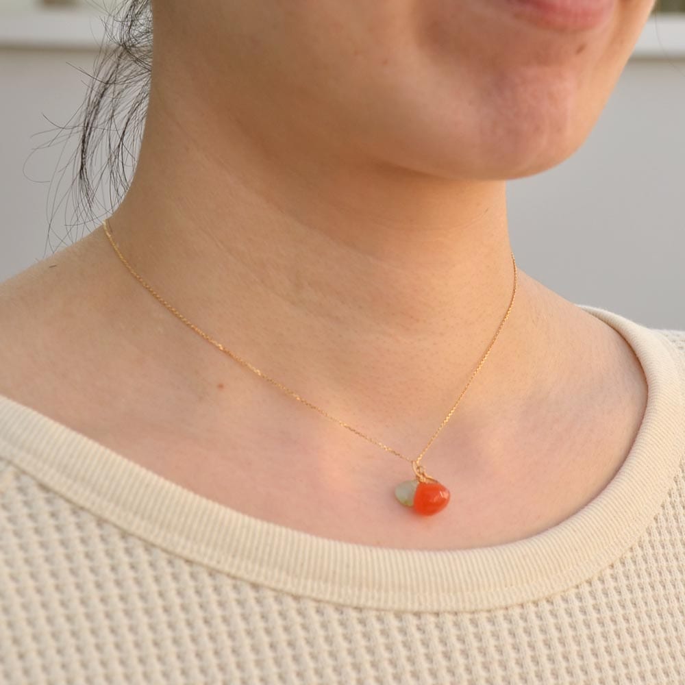 K18 カーネリアン クリソプレイズ トルマリン チャーム | Yukiko Okura