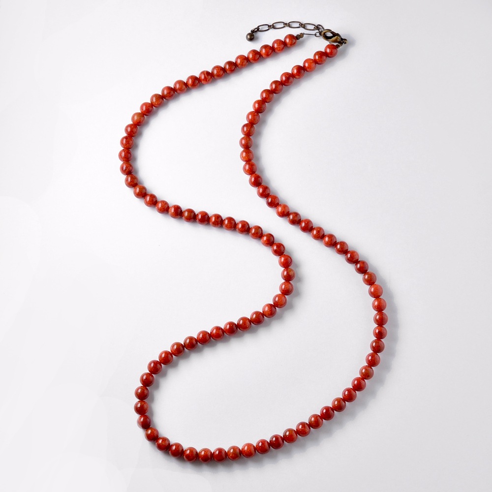 オオイソバナ珊瑚 セミロングネックレス