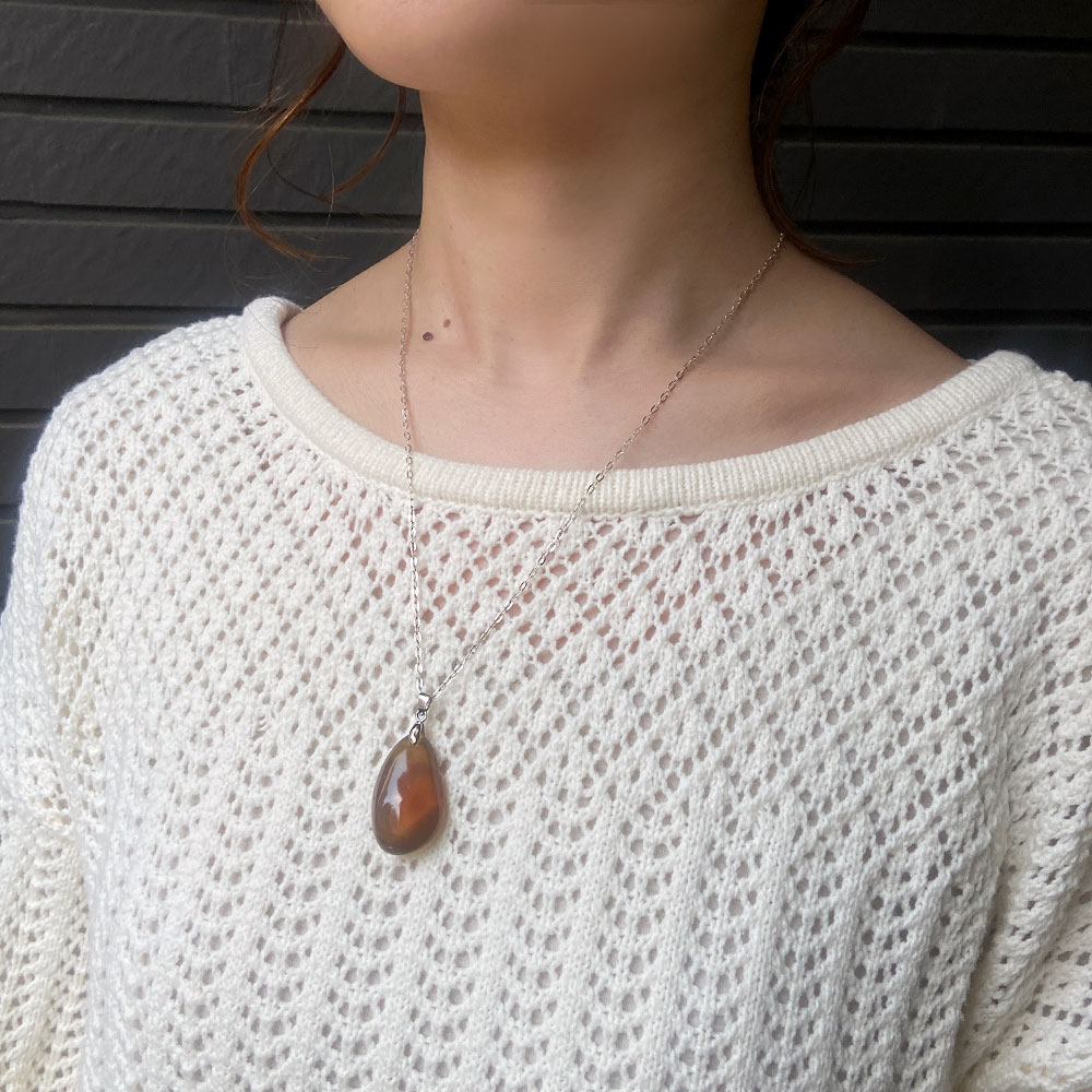 SV925 スマトラアンバー チェーンペンダント