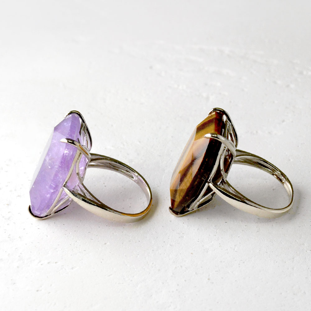 SV925 アメシスト・タイガーアイ リング