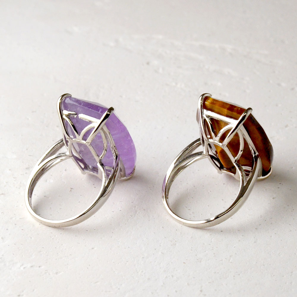 SV925 アメシスト・タイガーアイ リング