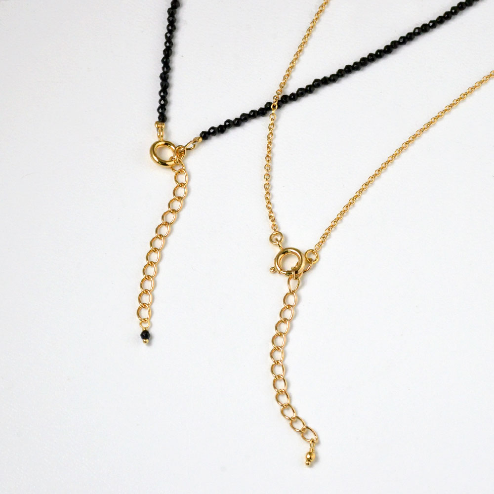 ハーキマー チェーンペンダント・オニキス ネックレスセット