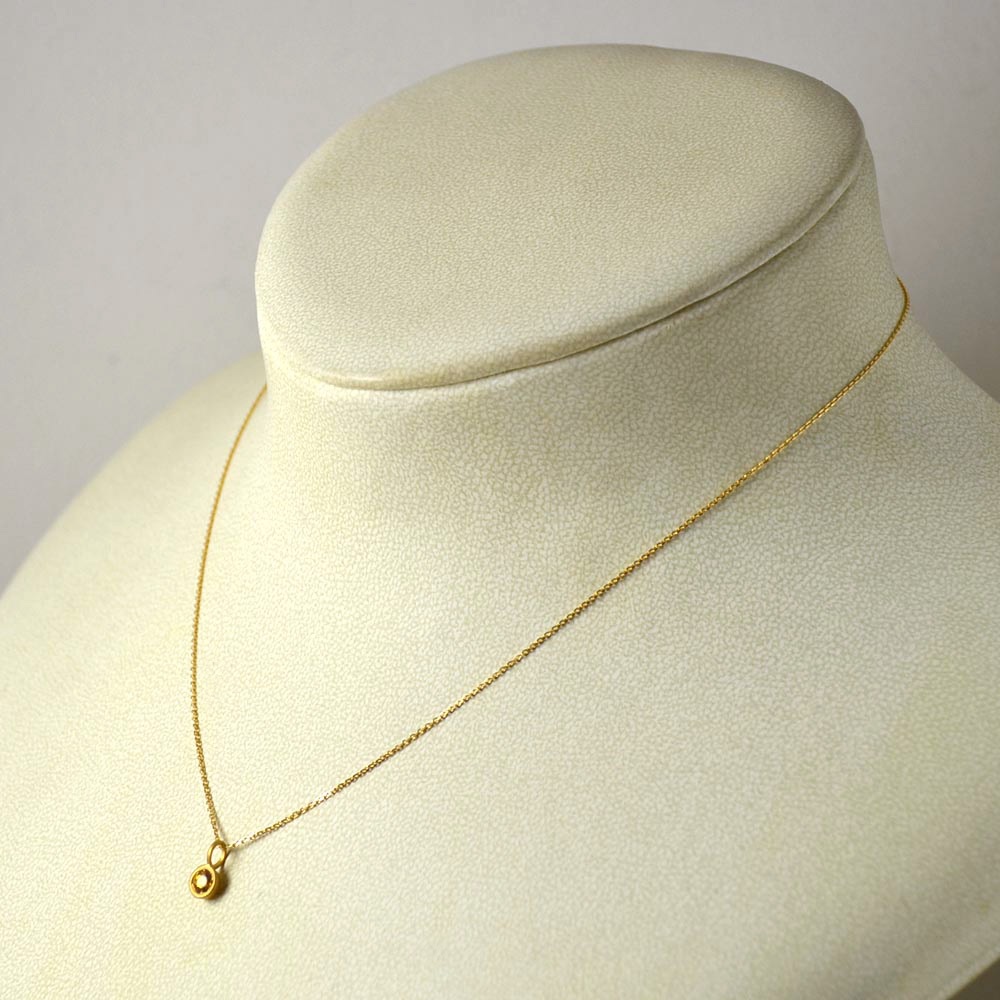 K18 イエローサファイア ラウンド ペンダントトップ