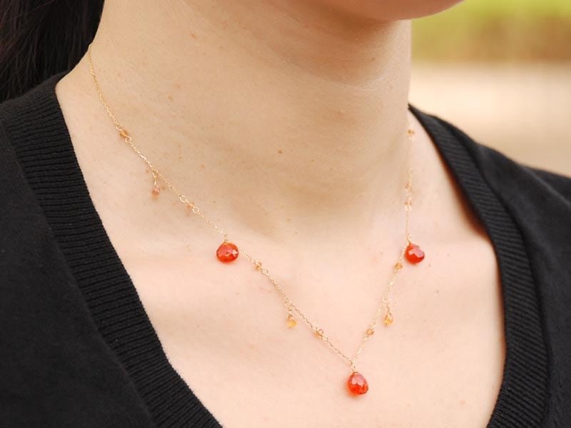 モルガンベロ Morganne Bello K18オレンジカーネリアンネックレス モルガンベロ Morganne Bello K18オレンジカーネリアンネックレス