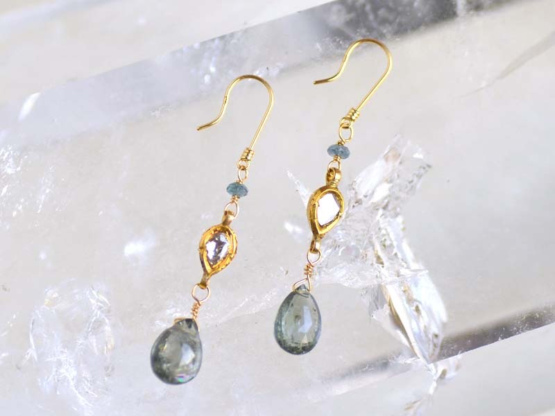 K18 トルマリン ダイヤ ピアス