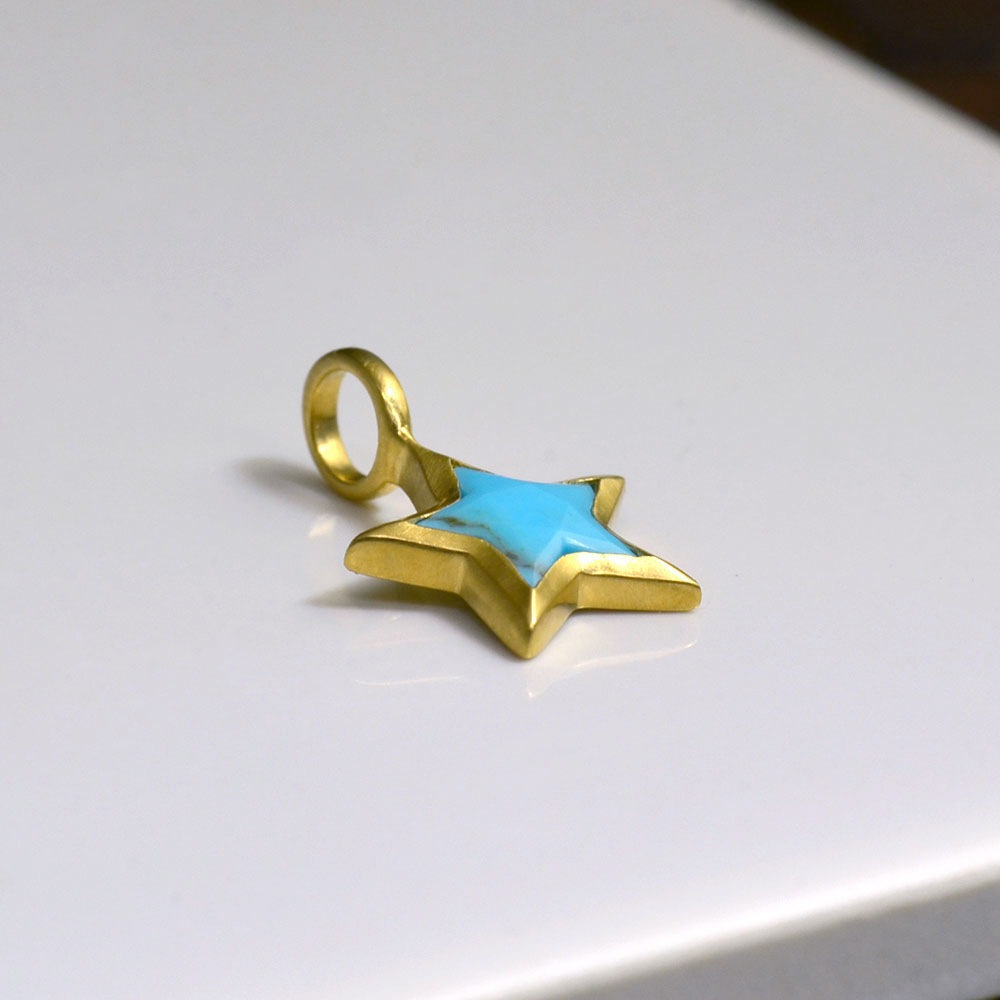 K18 × ターコイズ ペンダントトップ K18 ターコイズ 星 ペンダントトップ | Yukiko Okura,ペンダント