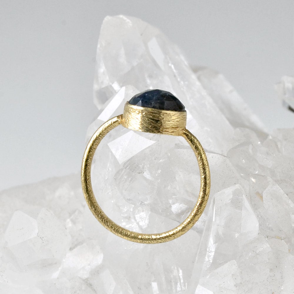 シルバー925(ゴールド仕上げ) サファイア・トルマリン リング