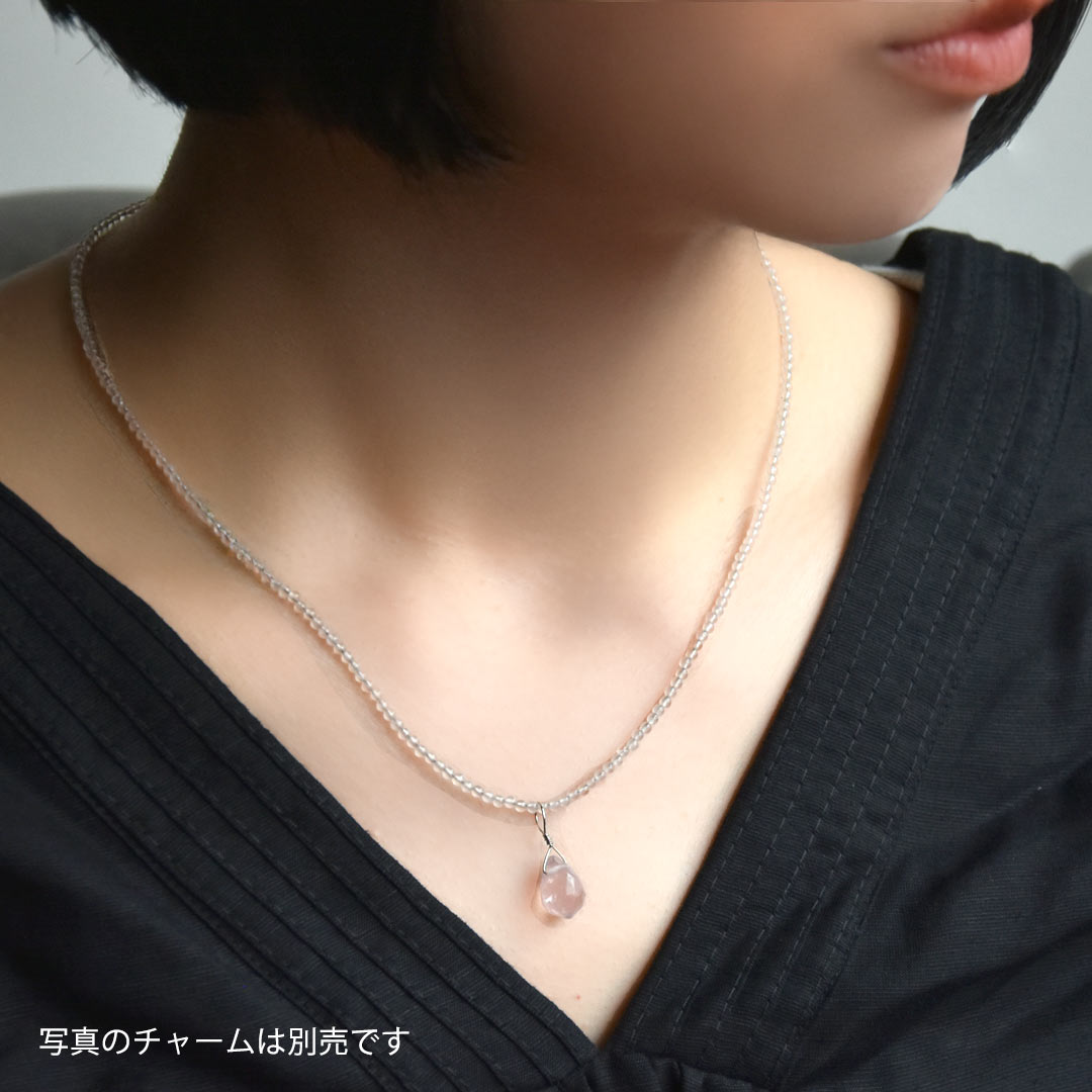 カラーで選ぶラウンドネックレス (2mm)　ローズクォーツ【Fortune Stone Table】