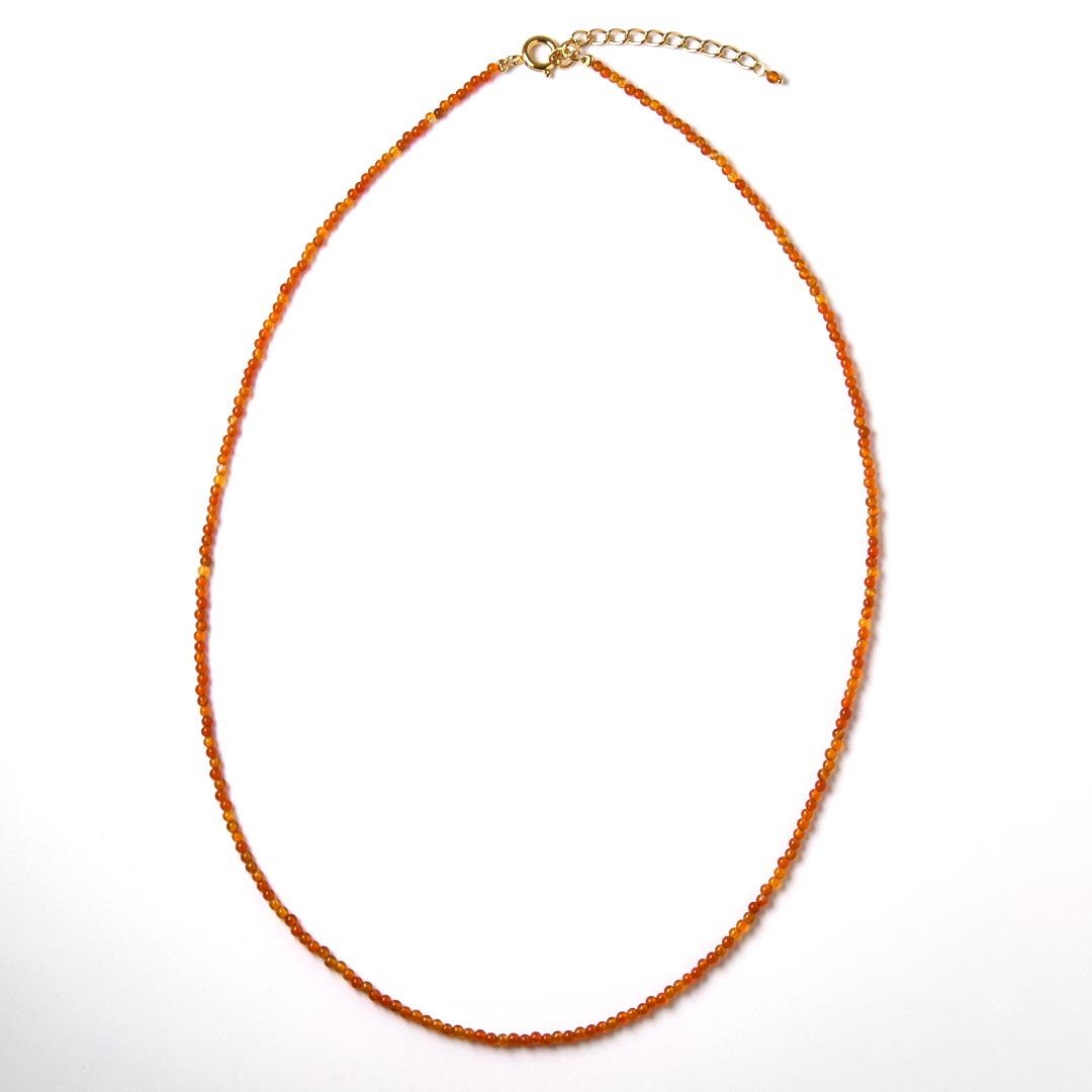 カラーで選ぶラウンドネックレス (2mm)　カーネリアン【Fortune Stone Table】