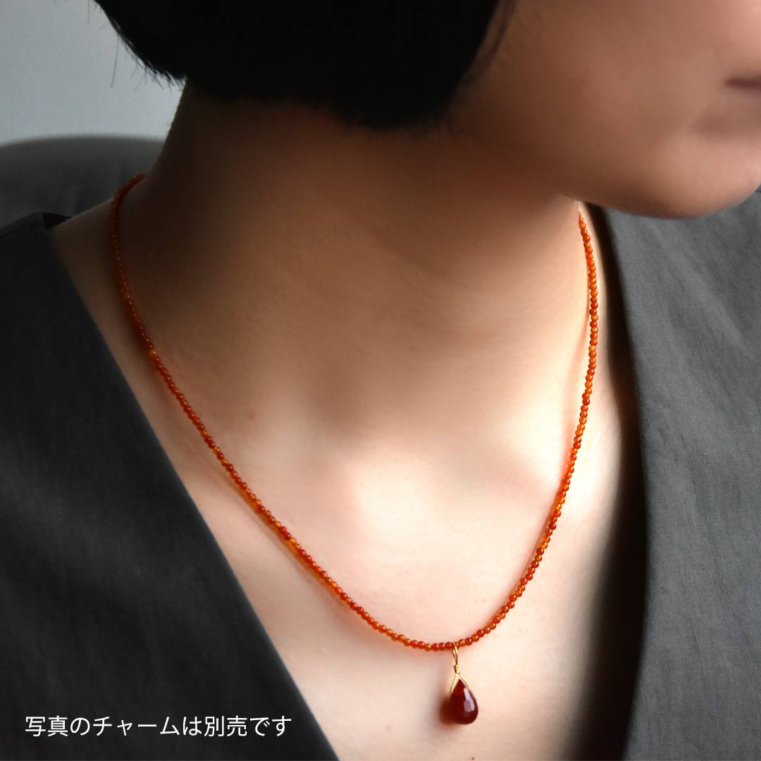 カラーで選ぶラウンドネックレス (2mm)　カーネリアン【Fortune Stone Table】