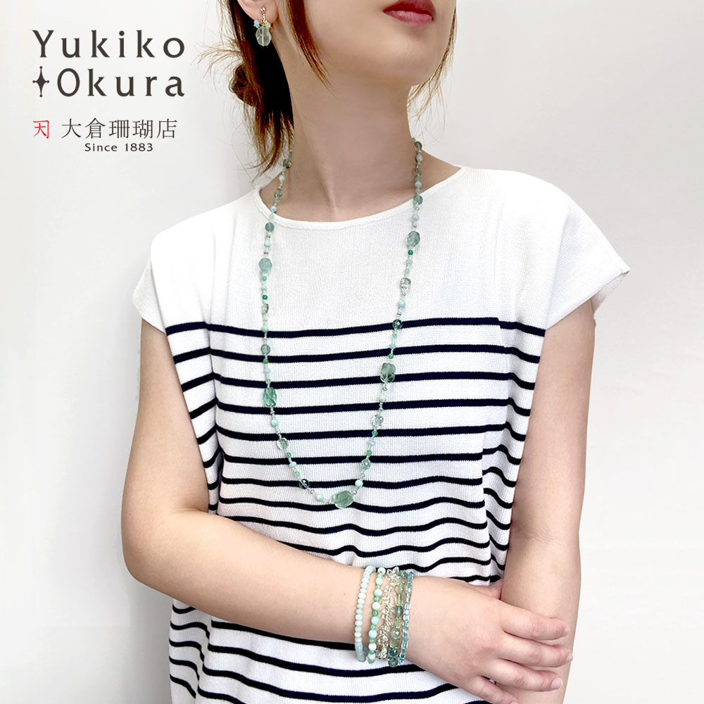 カラーストーン ロングネックレス