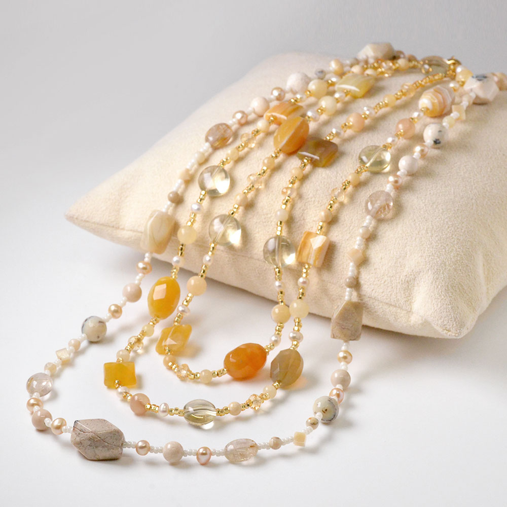 カラーストーン ロングネックレス