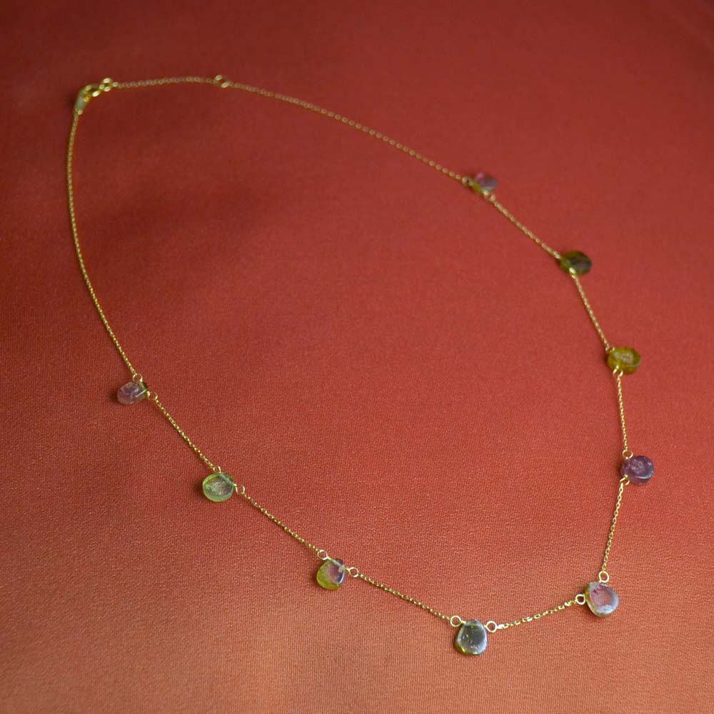 K18 バイカラートルマリン ショートネックレス ( 約45cm )