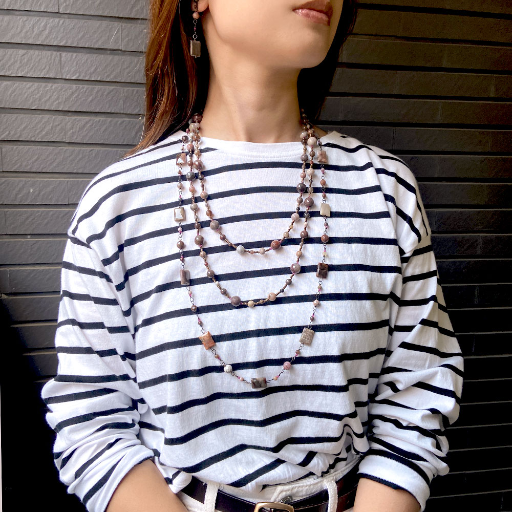 ペトリファイドウッド イヤリング ピアス