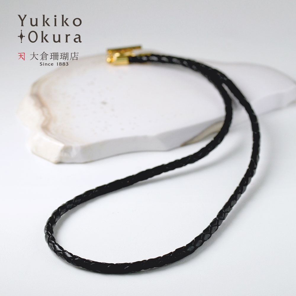 ブラック革紐ネックレス 45cm