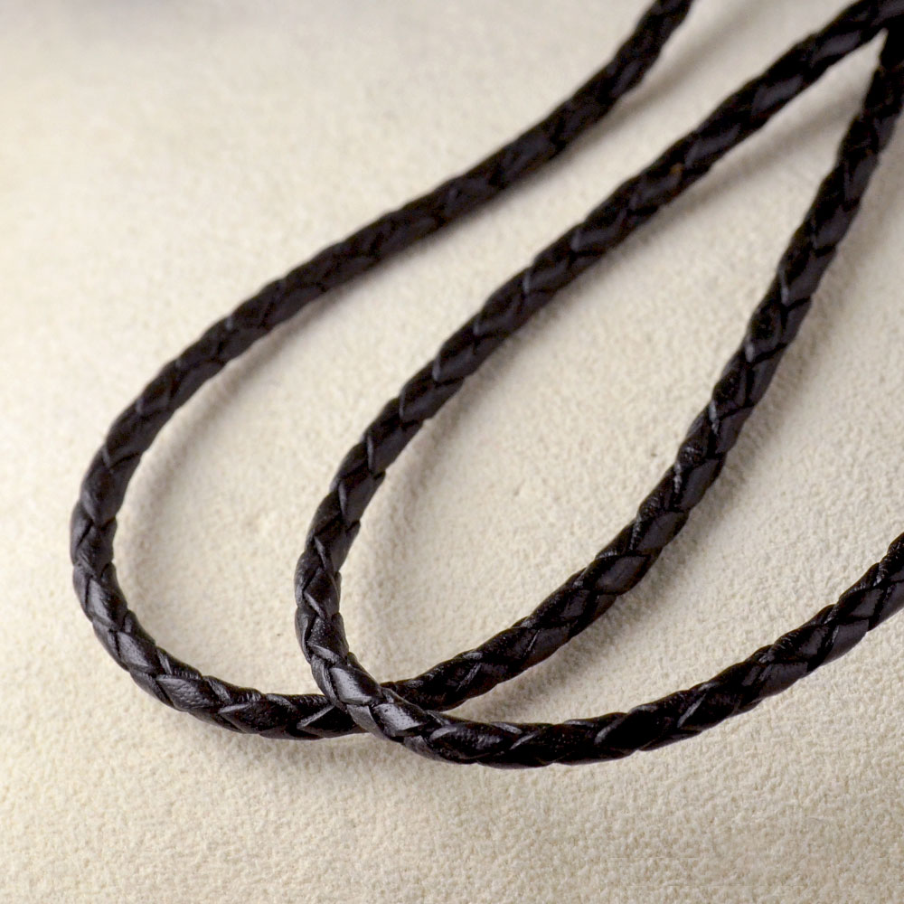 ブラック革紐ネックレス 45cm