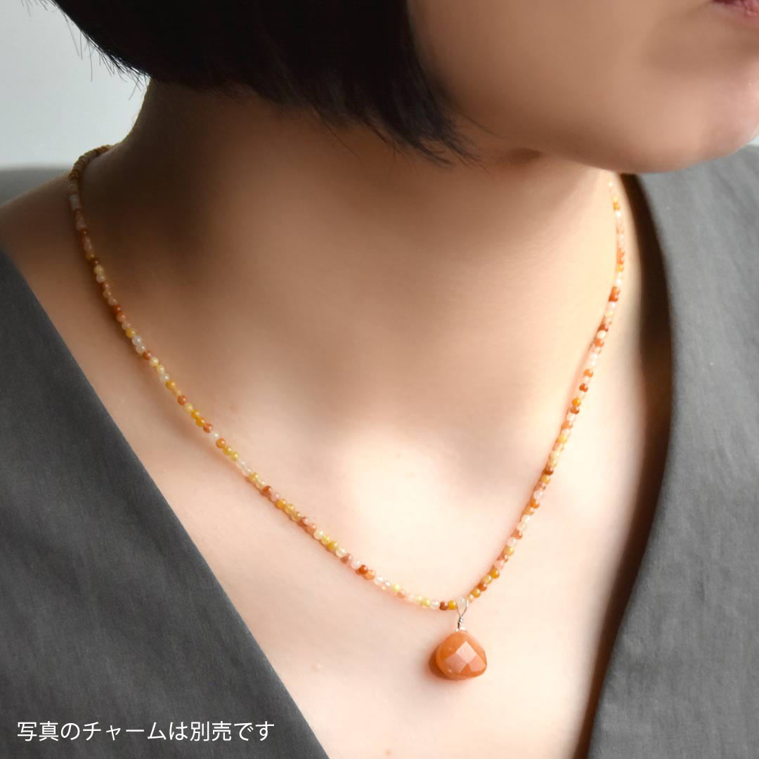 カラーで選ぶラウンドネックレス (2mm)　マルチイエロージェイド【Fortune Stone Table】
