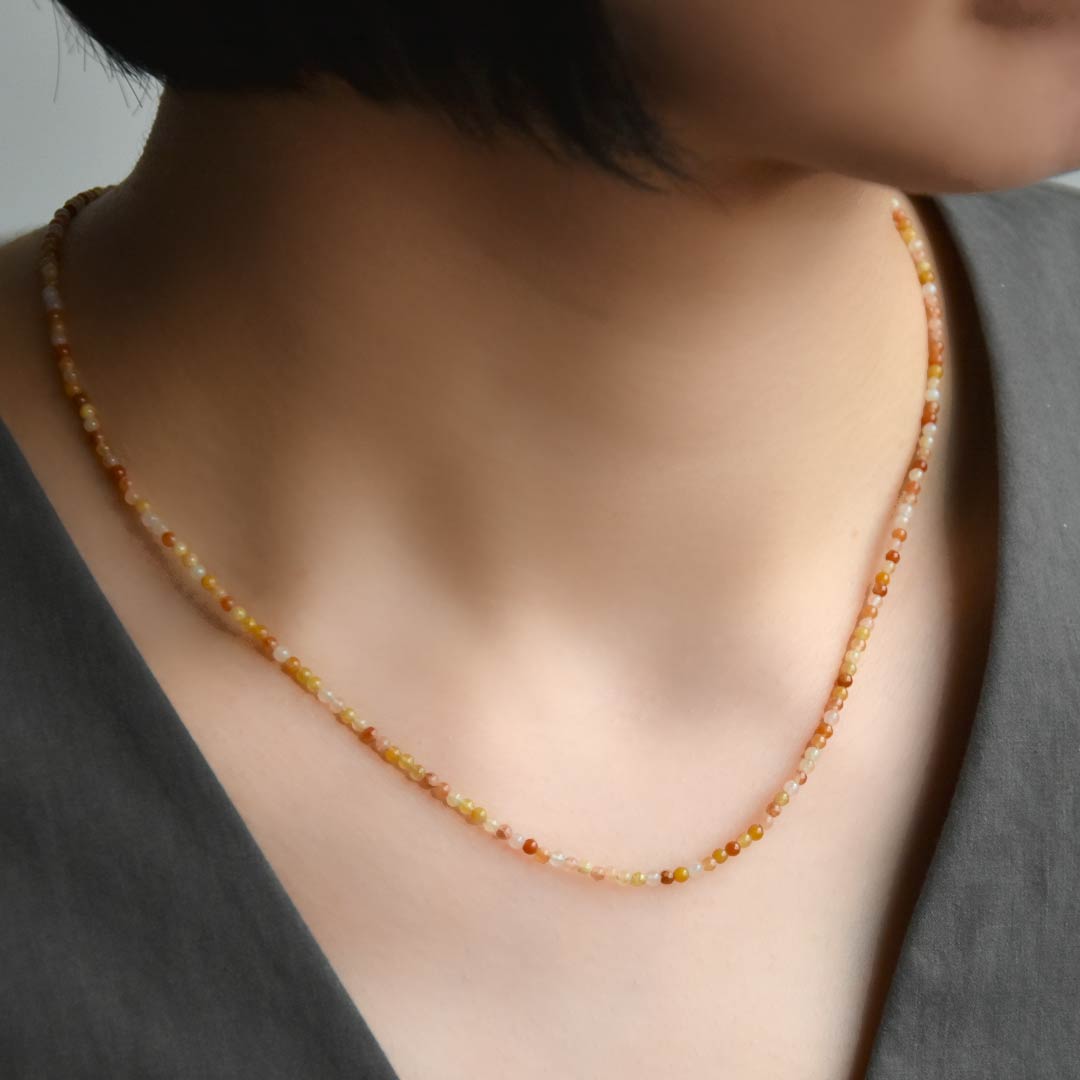 カラーで選ぶラウンドネックレス (2mm)　マルチイエロージェイド【Fortune Stone Table】