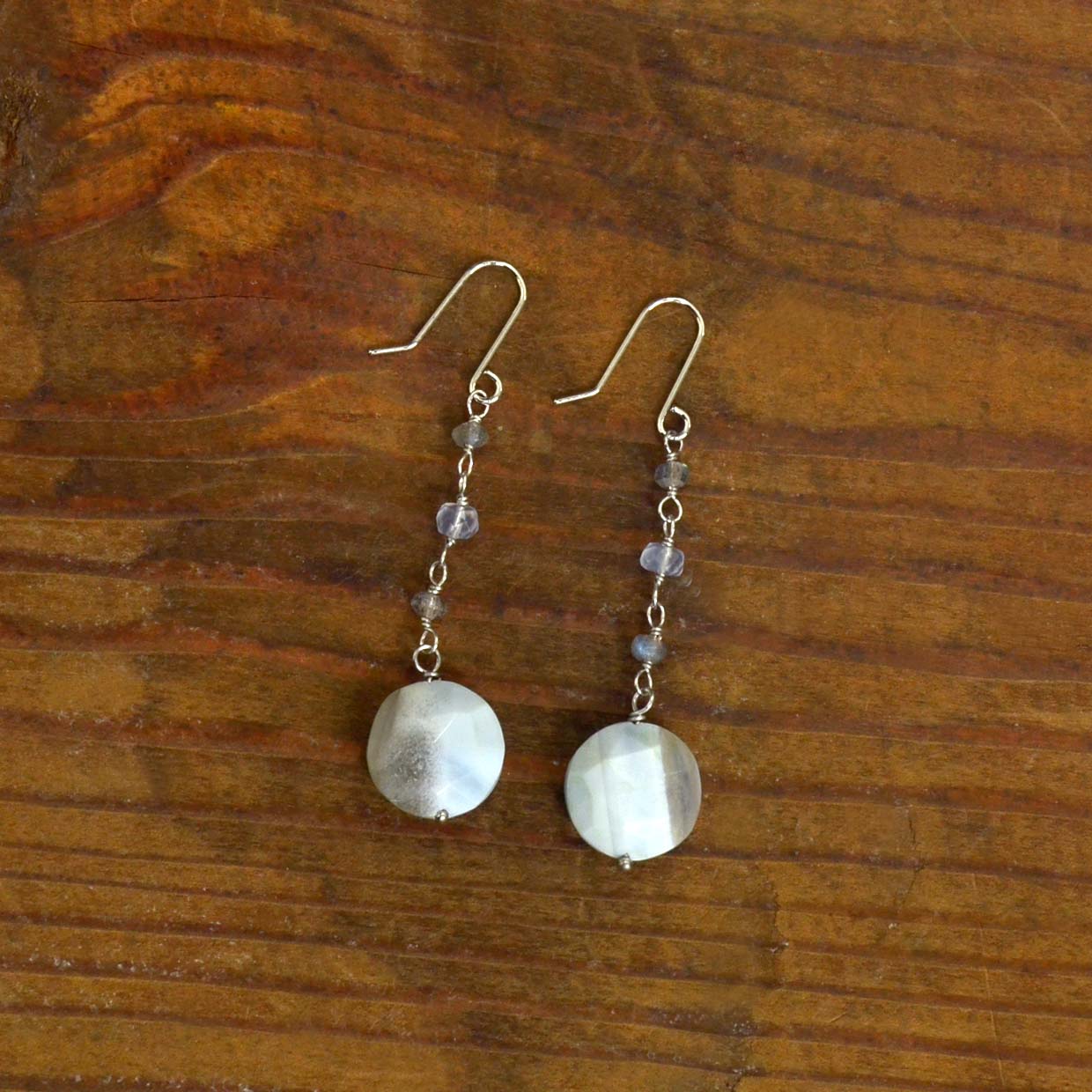 バンデットアゲイト・グレイアゲイト ロングピアス