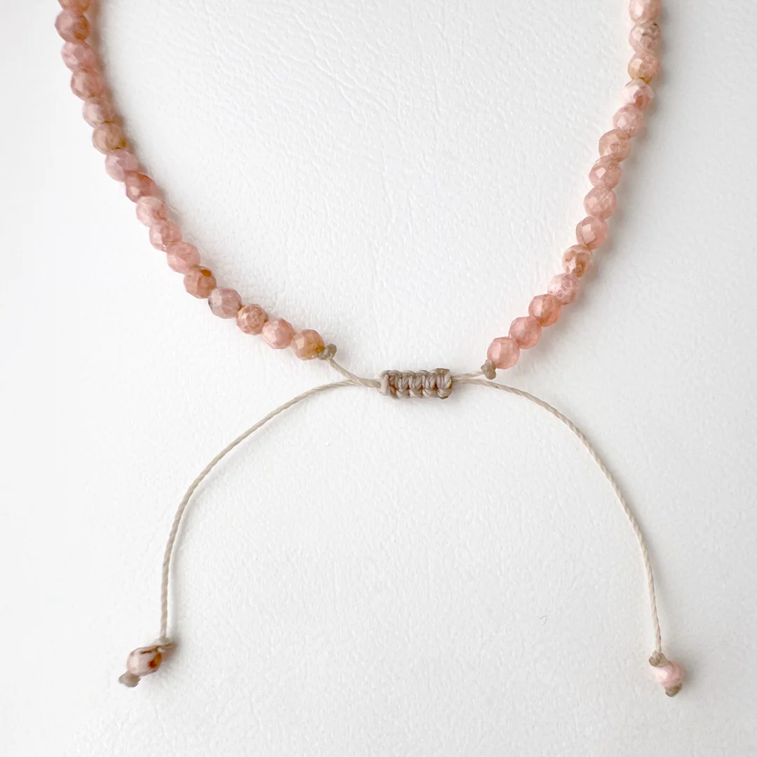 カラーで選ぶコードブレスレット（ピンク）ロードナイト×ロードクロサイト【Fortune Stone Table】