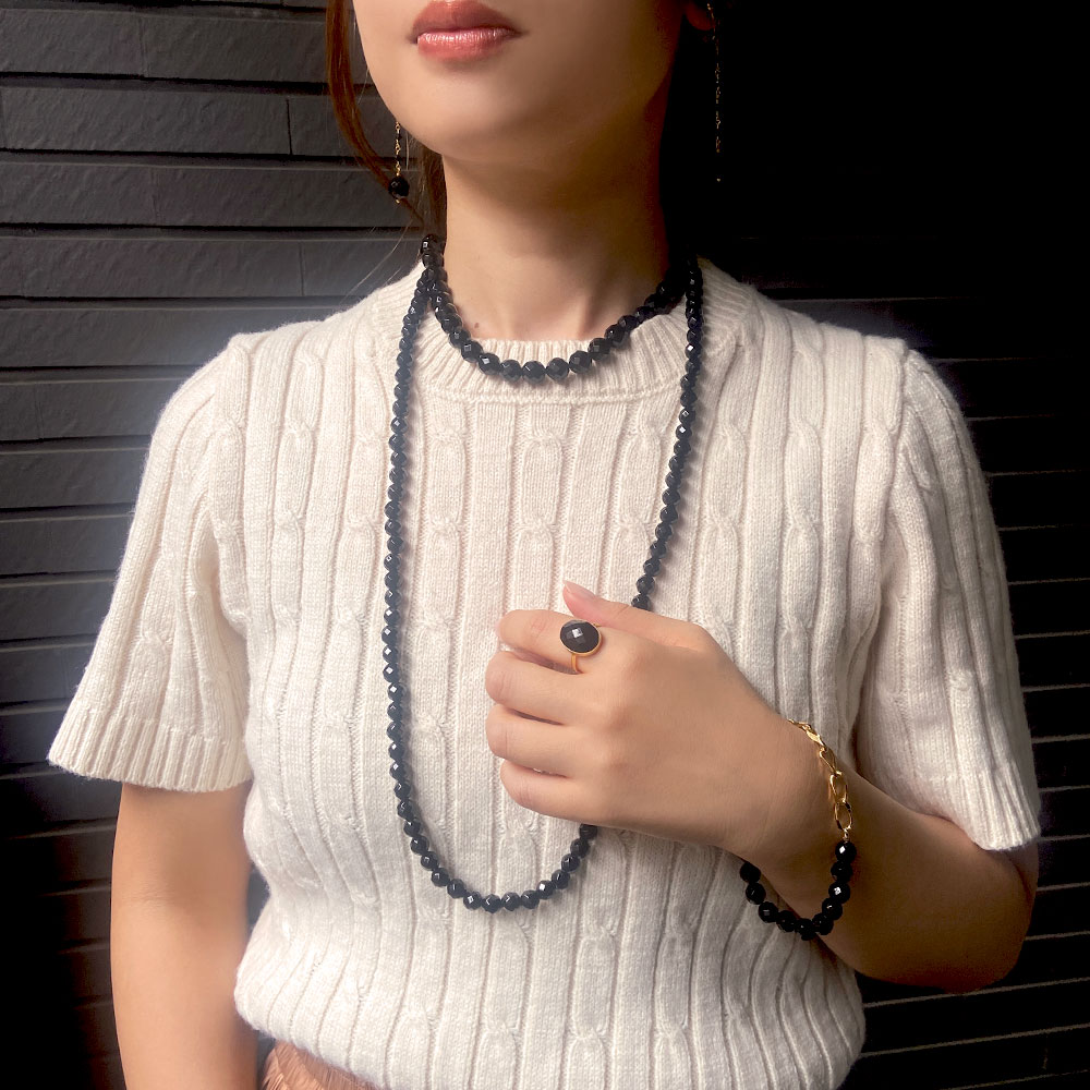 オニキス ロング イヤリング ピアス