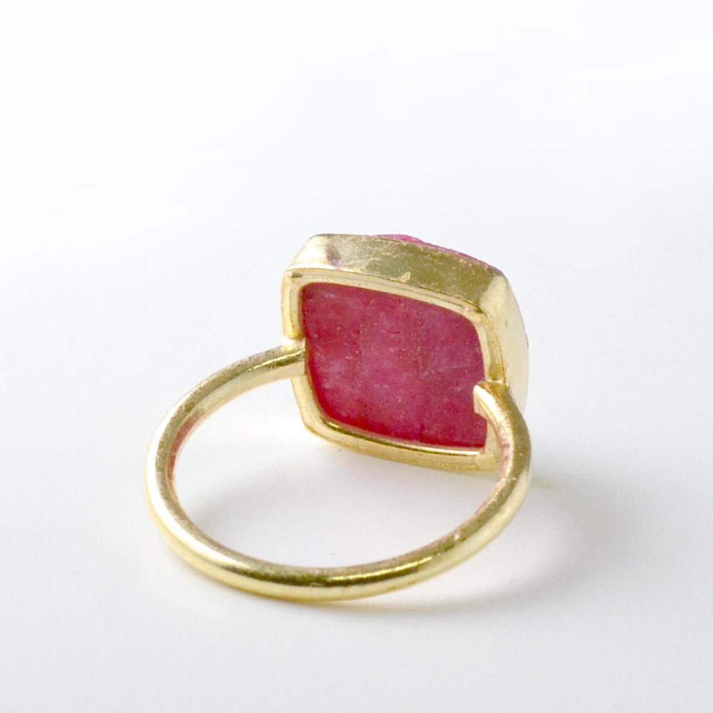 カラーストーン スクエア リング