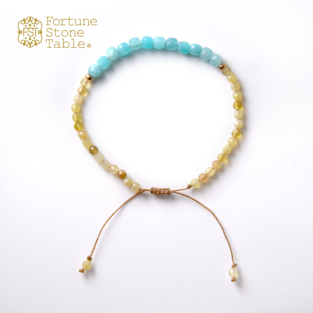 TWOtone stones ブレスレット アマゾナイト×イエローオパール【Fortune Stone Table】