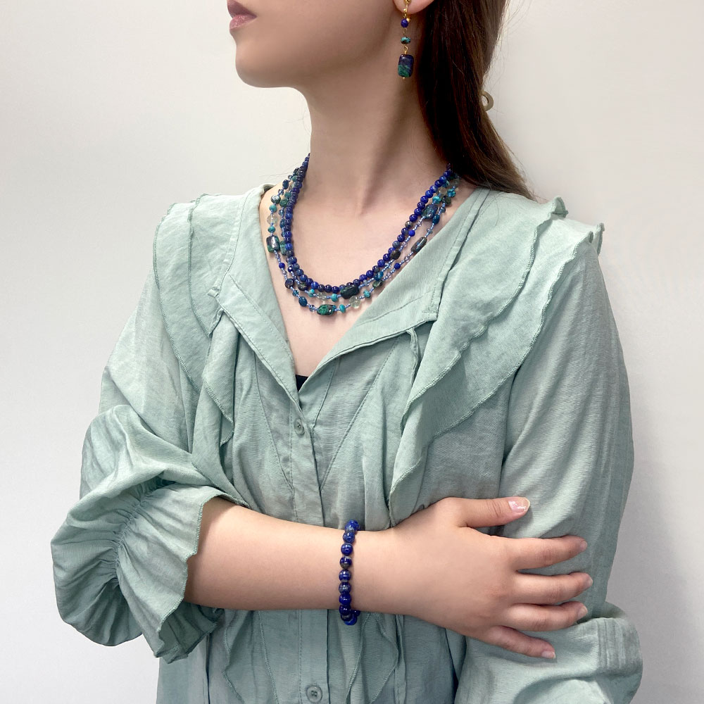 ラピスラズリ ラウンド ベーシックゴムブレス(8mm・10mm)【Basic natural stone】