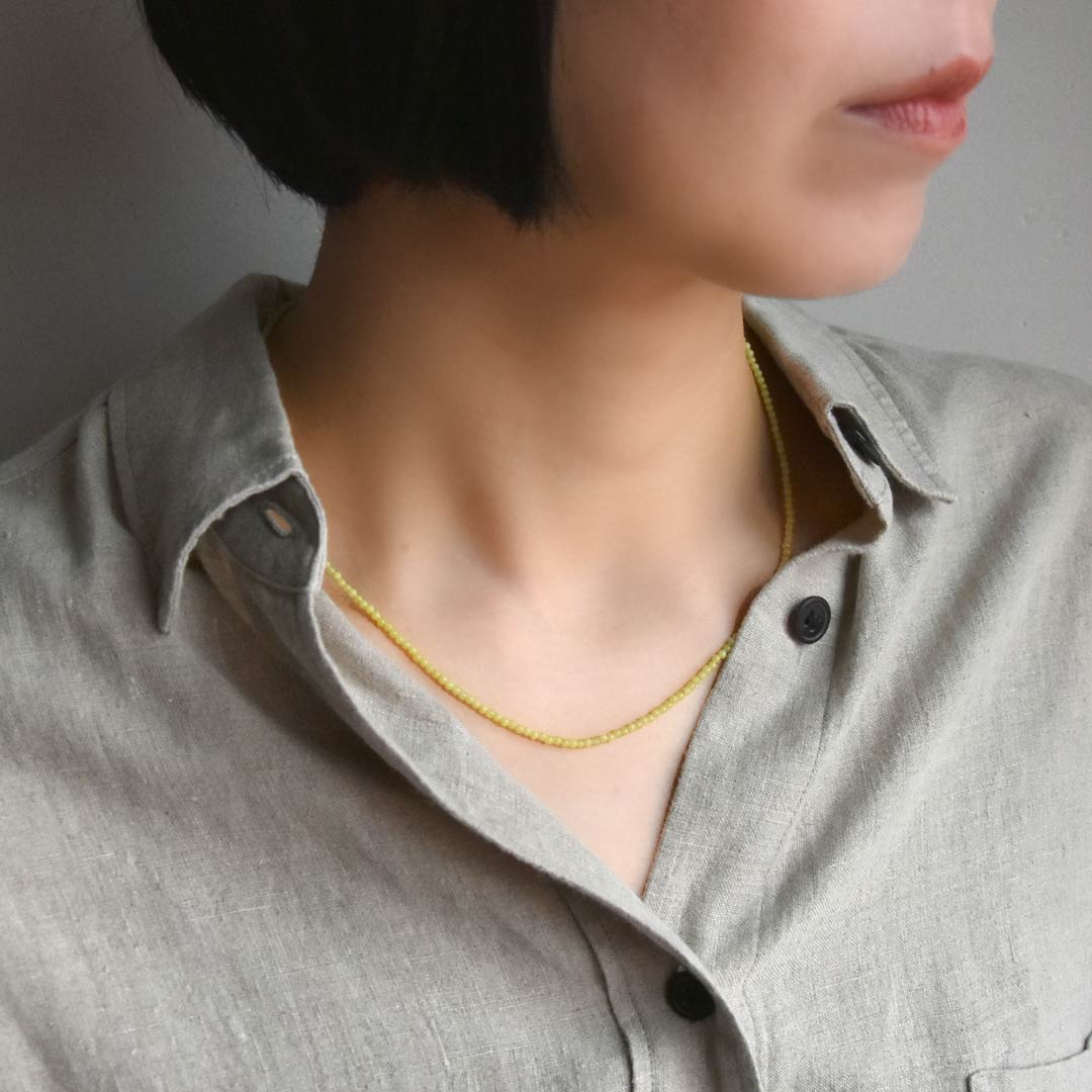 カラーで選ぶラウンドネックレス (2mm)　コリアンジェイド【Fortune Stone Table】