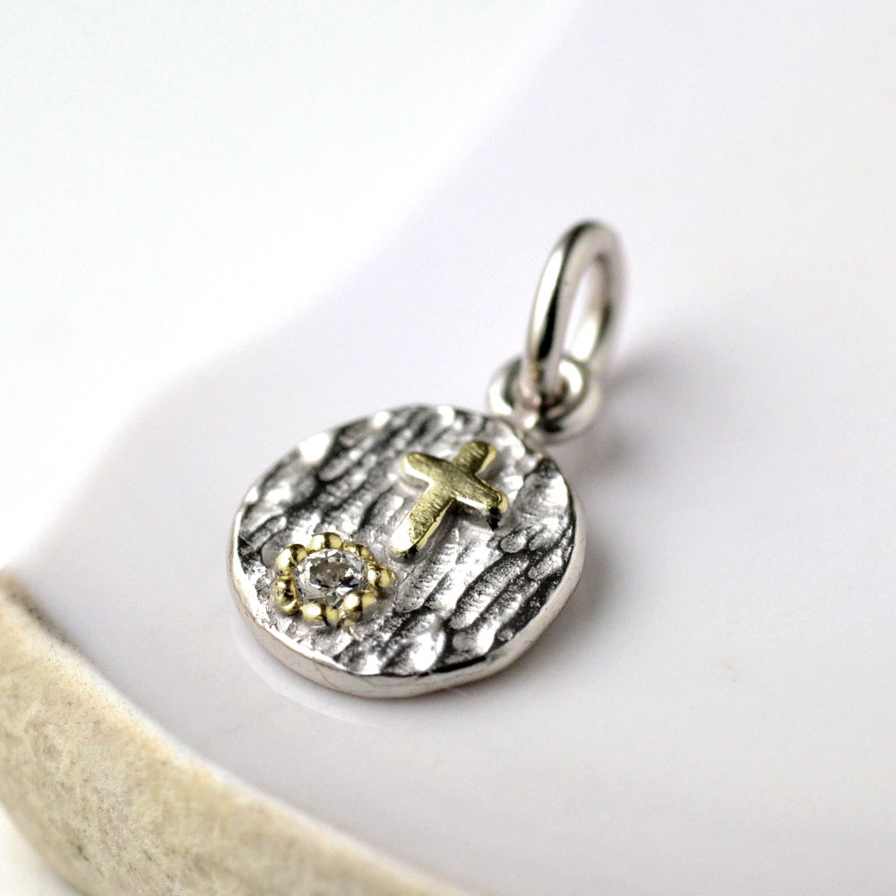 シルバー925 キュービックジルコニア クロストップ